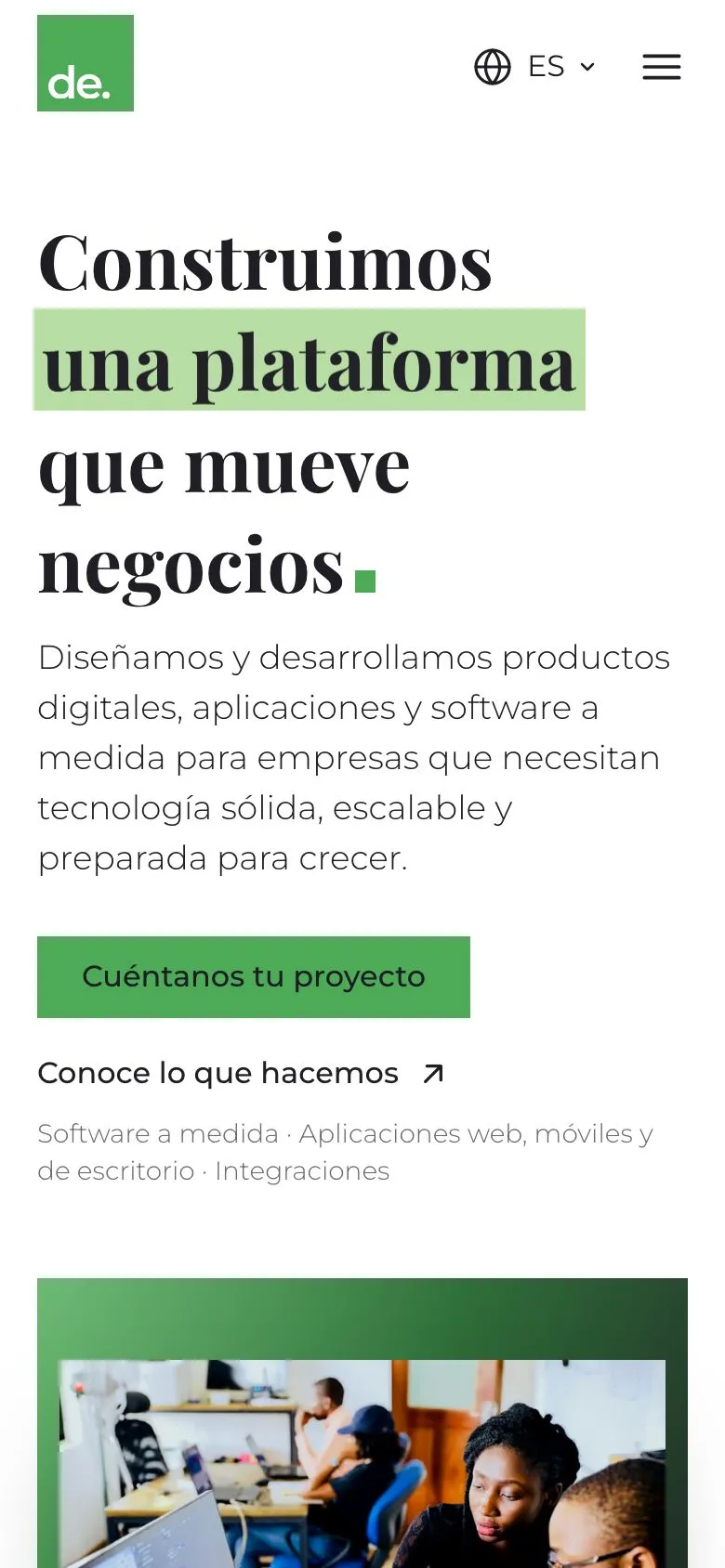 La portada de Devecu en un móvil