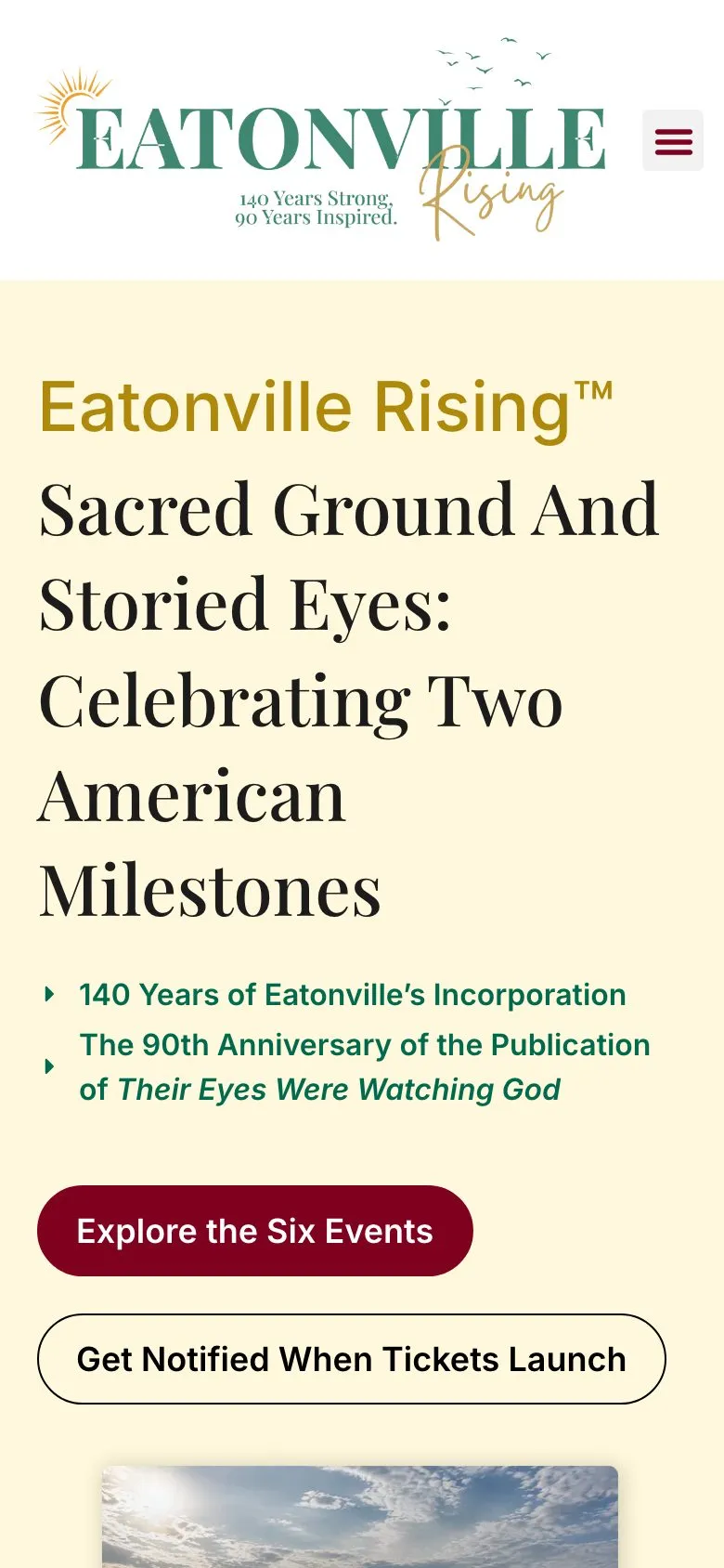 Portada de Eatonville Rising en un móvil